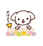 マルチーズ_モモの秋冬模様（個別スタンプ：1）