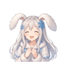 雪うさぎのゆるかわ絵文字 癒し表情集（個別スタンプ：1）