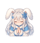 雪うさぎのゆるかわ絵文字 癒し表情集（個別スタンプ：2）