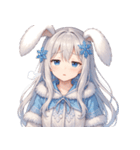 雪うさぎのゆるかわ絵文字 癒し表情集（個別スタンプ：5）