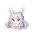 雪うさぎのゆるかわ絵文字 癒し表情集（個別スタンプ：6）