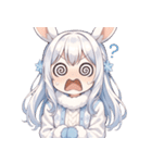 雪うさぎのゆるかわ絵文字 癒し表情集（個別スタンプ：8）