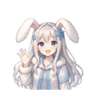 雪うさぎのゆるかわ絵文字 癒し表情集（個別スタンプ：10）