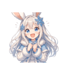 雪うさぎのゆるかわ絵文字 癒し表情集（個別スタンプ：11）