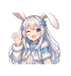 雪うさぎのゆるかわ絵文字 癒し表情集（個別スタンプ：12）