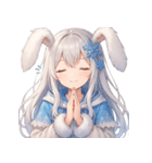 雪うさぎのゆるかわ絵文字 癒し表情集（個別スタンプ：13）