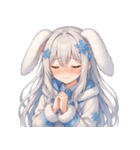 雪うさぎのゆるかわ絵文字 癒し表情集（個別スタンプ：14）