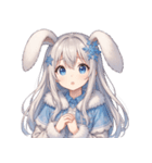 雪うさぎのゆるかわ絵文字 癒し表情集（個別スタンプ：15）