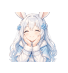 雪うさぎのゆるかわ絵文字 癒し表情集（個別スタンプ：16）