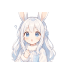 雪うさぎのゆるかわ絵文字 癒し表情集（個別スタンプ：17）