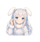 雪うさぎのゆるかわ絵文字 癒し表情集（個別スタンプ：18）