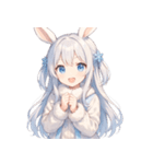 雪うさぎのゆるかわ絵文字 癒し表情集（個別スタンプ：19）