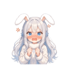 雪うさぎのゆるかわ絵文字 癒し表情集（個別スタンプ：20）