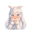雪うさぎのゆるかわ絵文字 癒し表情集（個別スタンプ：23）