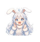 雪うさぎのゆるかわ絵文字 癒し表情集（個別スタンプ：24）