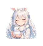 雪うさぎのゆるかわ絵文字 癒し表情集（個別スタンプ：27）