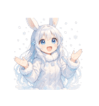 雪うさぎのゆるかわ絵文字 癒し表情集（個別スタンプ：28）
