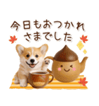 大人かわいい秋の癒しコーギー（個別スタンプ：14）