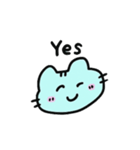 へんなあおいろのねこ みずいろかも（個別スタンプ：3）