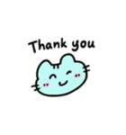 へんなあおいろのねこ みずいろかも（個別スタンプ：4）