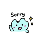 へんなあおいろのねこ みずいろかも（個別スタンプ：7）