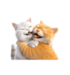 白猫とオレンジ猫のカップルアニメーション（個別スタンプ：5）
