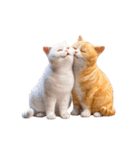 白猫とオレンジ猫のカップルアニメーション（個別スタンプ：6）
