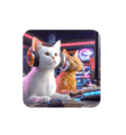 白猫とオレンジ猫のカップルアニメーション（個別スタンプ：13）