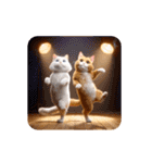 白猫とオレンジ猫のカップルアニメーション（個別スタンプ：15）