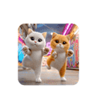 白猫とオレンジ猫のカップルアニメーション（個別スタンプ：16）