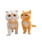 白猫とオレンジ猫のカップルアニメーション（個別スタンプ：19）