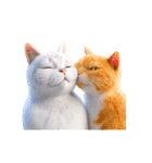 白猫とオレンジ猫のカップルアニメーション（個別スタンプ：20）