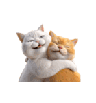 白猫とオレンジ猫のカップルアニメーション（個別スタンプ：21）