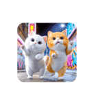 白猫とオレンジ猫のカップルアニメーション（個別スタンプ：22）