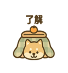 ぬくぬくこたつ柴犬さんの冬だより（個別スタンプ：16）