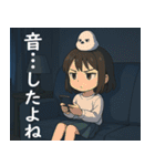 女の子と小鳥 オカルト・怪現象（個別スタンプ：1）