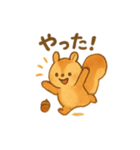 もこもこリスの冬準備（個別スタンプ：1）