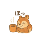 もこもこリスの冬準備（個別スタンプ：12）