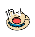 青色スタイのくまちゃんと世話好きわんこ（個別スタンプ：10）