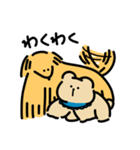 青色スタイのくまちゃんと世話好きわんこ（個別スタンプ：15）