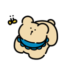 青色スタイのくまちゃんと世話好きわんこ（個別スタンプ：30）