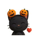 ハロウィンと黒猫のシンプルスタンプ（個別スタンプ：3）