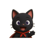 ハロウィンと黒猫のシンプルスタンプ（個別スタンプ：5）