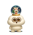 可愛すぎる冬3D太っちょうさぎ（個別スタンプ：25）