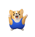 デカ動く 3D猛コーギー2 silent（個別スタンプ：3）