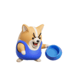 デカ動く 3D猛コーギー2 silent（個別スタンプ：5）