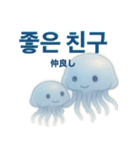かわいいクラゲの日常使える韓国語スタンプ（個別スタンプ：13）