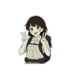 山ガール 黒ボブ（個別スタンプ：1）