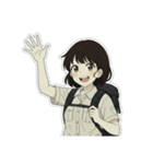 山ガール 黒ボブ（個別スタンプ：2）
