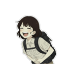 山ガール 黒ボブ（個別スタンプ：3）